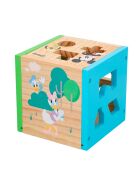 Cube-puzzle en bois naturel